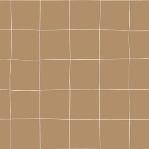 Hand-drawn Medium Grid in Latte Brown