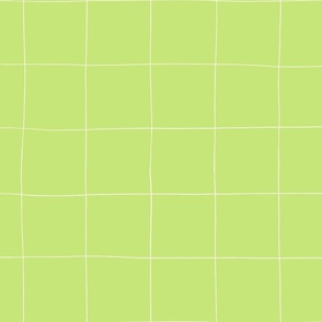 Hand-drawn Medium Grid in Lime Green