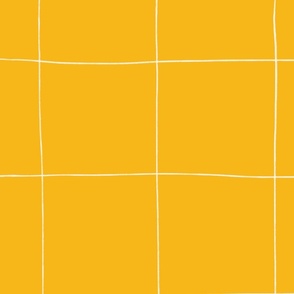 Hand-drawn Large Grid  Wallpaper in Yellow