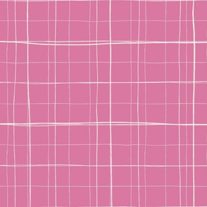 Hand-drawn Grid Plaid in Wild Orchid