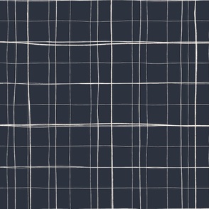 Hand-drawn Grid Plaid in Eclipse Blue