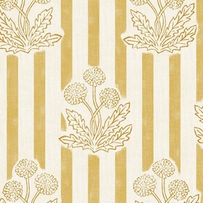 dandelion_gold yellow. Vintage dandelion wallpaper