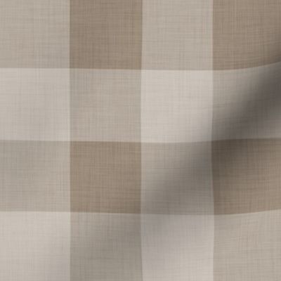 Khaki- Gingham- Large- 2 Inches- Buffalo Plaid- Vichy Check- Neutral Checked- Linen Texture- Fall- Autumn-Thanksgiving- Cozy Cottage- Cottagecore- Earthy Tones