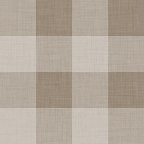 Khaki- Gingham- Large- 2 Inches- Buffalo Plaid- Vichy Check- Neutral Checked- Linen Texture- Fall- Autumn-Thanksgiving- Cozy Cottage- Cottagecore- Earthy Tones
