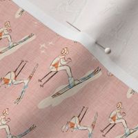 Winter Sports - Retro Vintage Ski  Pink - S