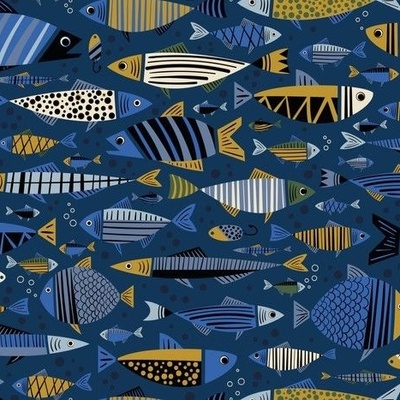 Fish Animals Fabric, Wallpaper and Home Decor