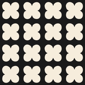 Vintage four-leaf clovers - Black and White