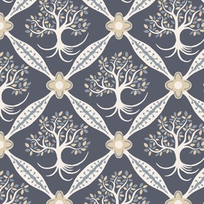 tree of life trellis on slate gray | large