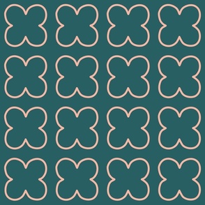 Vintage four-leaf clovers - Green and Pink