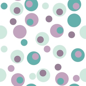 RETRO ABSTRACT DOTS TEAL AND PURPLE