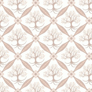 tree of life trellis | muted pink and ivory | medium