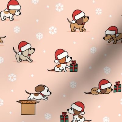 Christmas Pups - Holiday dogs - pink - LAD23