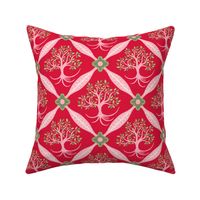 tree of life trellis on ruby red | small