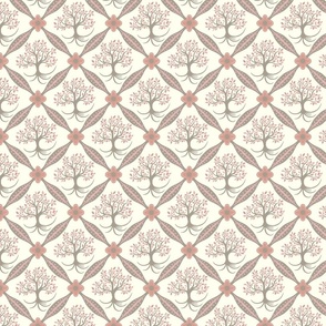 tree of life trellis | taupe on ivory | small