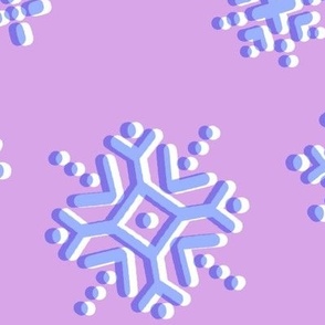 Snowflakes (XL Size) - Oversized colourful purple and blue winter repeat pattern