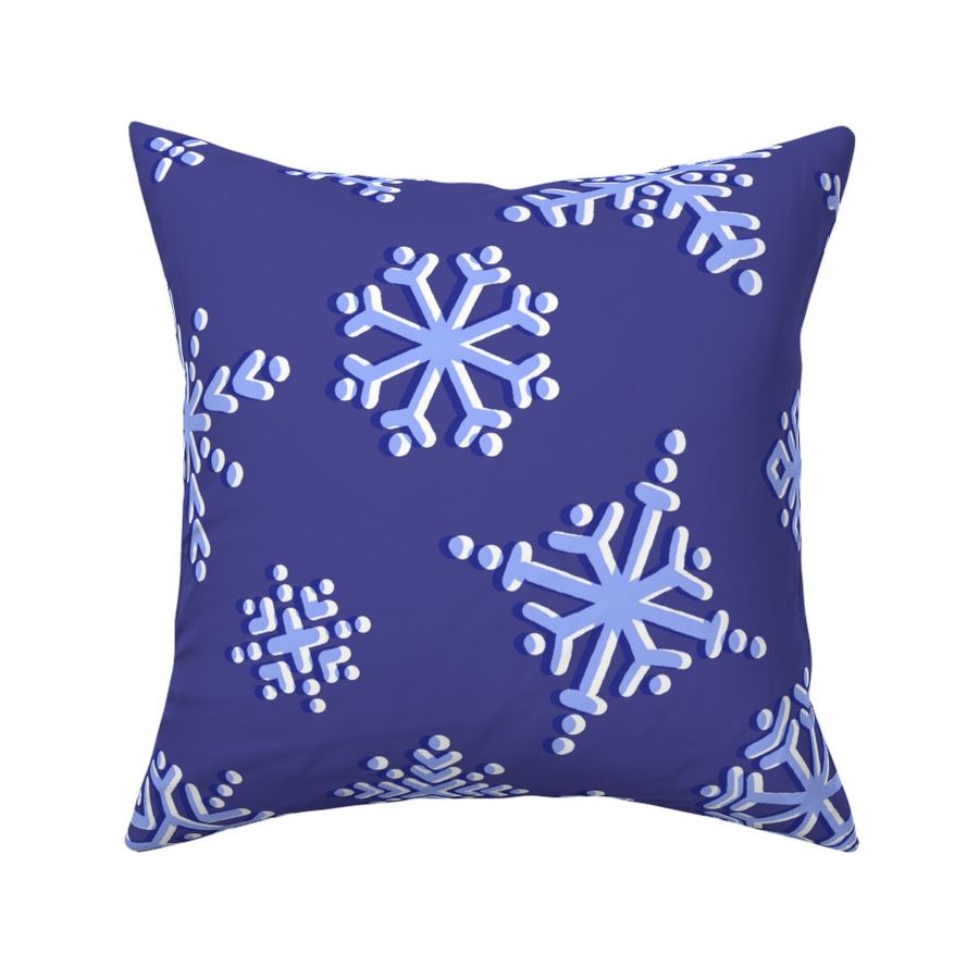 Snowflakes (XL Size) - oversized snowflakes in midnight blue repeat pattern