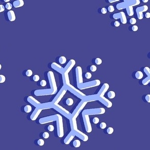 Snowflakes (XL Size) - oversized snowflakes in midnight blue repeat pattern