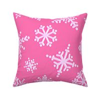Snowflakes (XL Size) - Oversized pretty in pink winter snow pattern