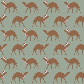 Christmas Camels - sage - LAD23