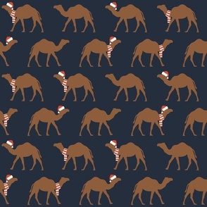 Christmas Camels - navy - LAD23