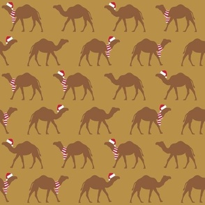 Christmas Camels - mustard - LAD23