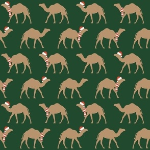 Christmas Camels - dark green - LAD23