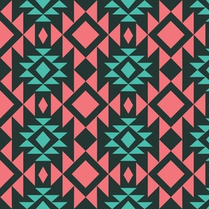 Tribal Southwest Boho Geometric Large