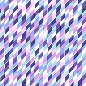 Shimmer - Bright and bold geometric repeat pattern in purple overlapping shapes