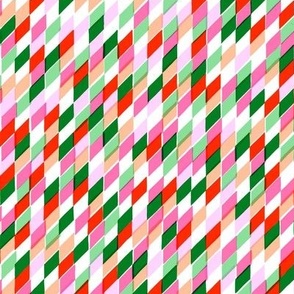Shimmer - Brilliant bright geometric shapes in Christmas Red, pink and green repeat pattern