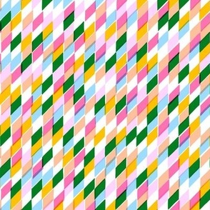Shimmer - Bright and bold geometric  repeat pattern in multicolor overlapping shapes