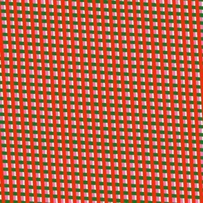 Diagonal Grid - Christmas fashion and decor pattern in red, pink, and green