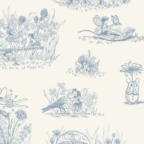 Fairies Toile2 Blue