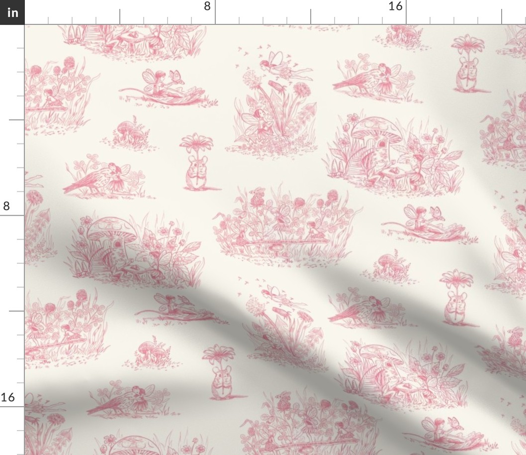 Fairies Toile2 Pink