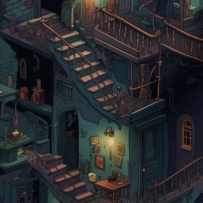 Inside Haunted House_Blue