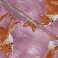 Foxes Pattern Gouache Pink