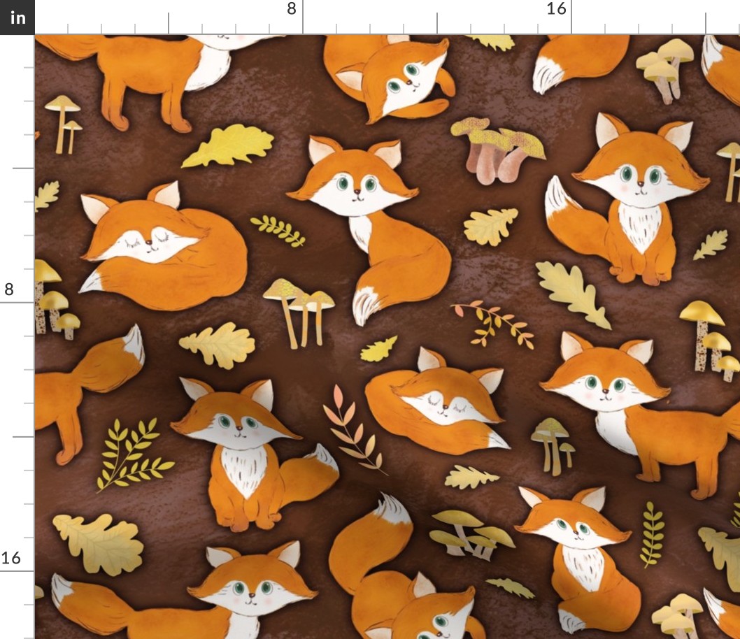 Foxes Pattern 2 dark background