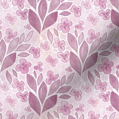 Pink Hydrangea - White Background - Medium