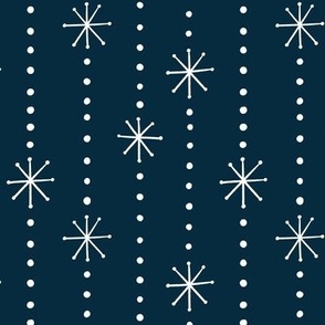 Winter Snowflakes | MED Scale | Navy Blue, White