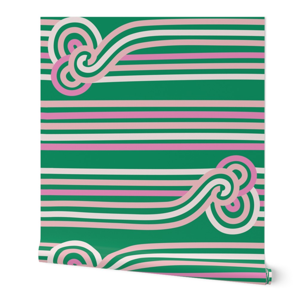 Wave stripes on Green