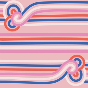 Wave stripes on Pink