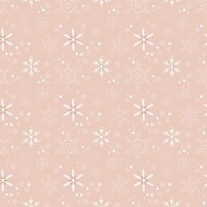 Snowflakes on dusty pink 2x2