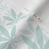 Bigger Scale Marijuana Cannabis Leaves Sea Glass on White