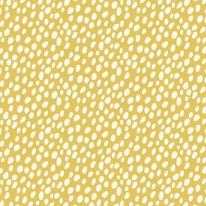 Dalmatian Spots: cream dots and spots on yellow background.