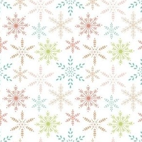 Snowflakes on white background 3x3