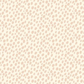 Dalmatian Spots: blush pink dots and spots on cream background.