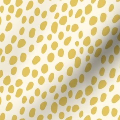 Dalmatian Spots: yellow dots and spots on cream background.