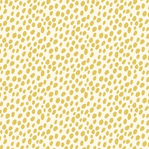 Dalmatian Spots: yellow dots and spots on cream background.