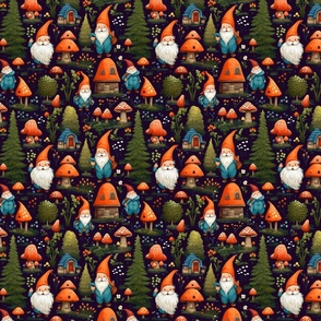 Gnomes Village Red Hats_Dark Purple