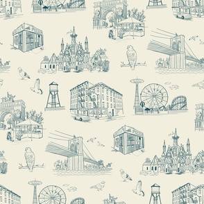 Brooklyn Toile  - Bone White