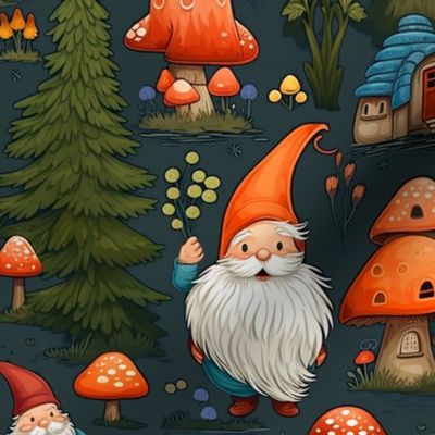 Gnomes Village Red Hats_Gray